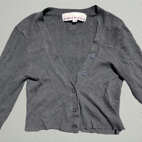 Black cropped cardigan 3/4 sleeves Costa Blanca - Picture 3 of 8
